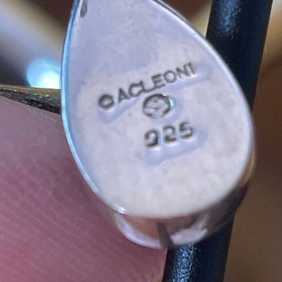 Vintage Acleoni sterling silver lapis drop earrings dangle - Picture 5 of 5